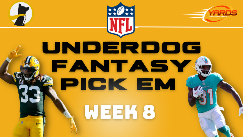 Week 8 Underdog Pick Em - Yards Per Fantasy